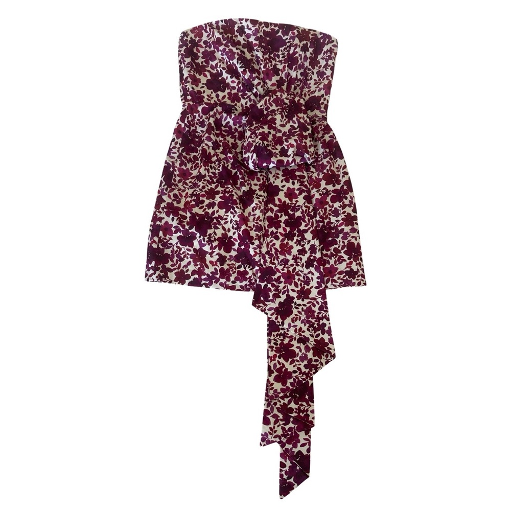 AMUR Strapless Dress with Floral Design - WORN ONCE